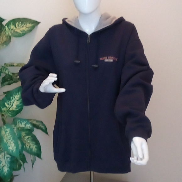 Disney World Hooded Navy Embroidered Sweatshirt with Full Front Zip - Picture 4 of 10
